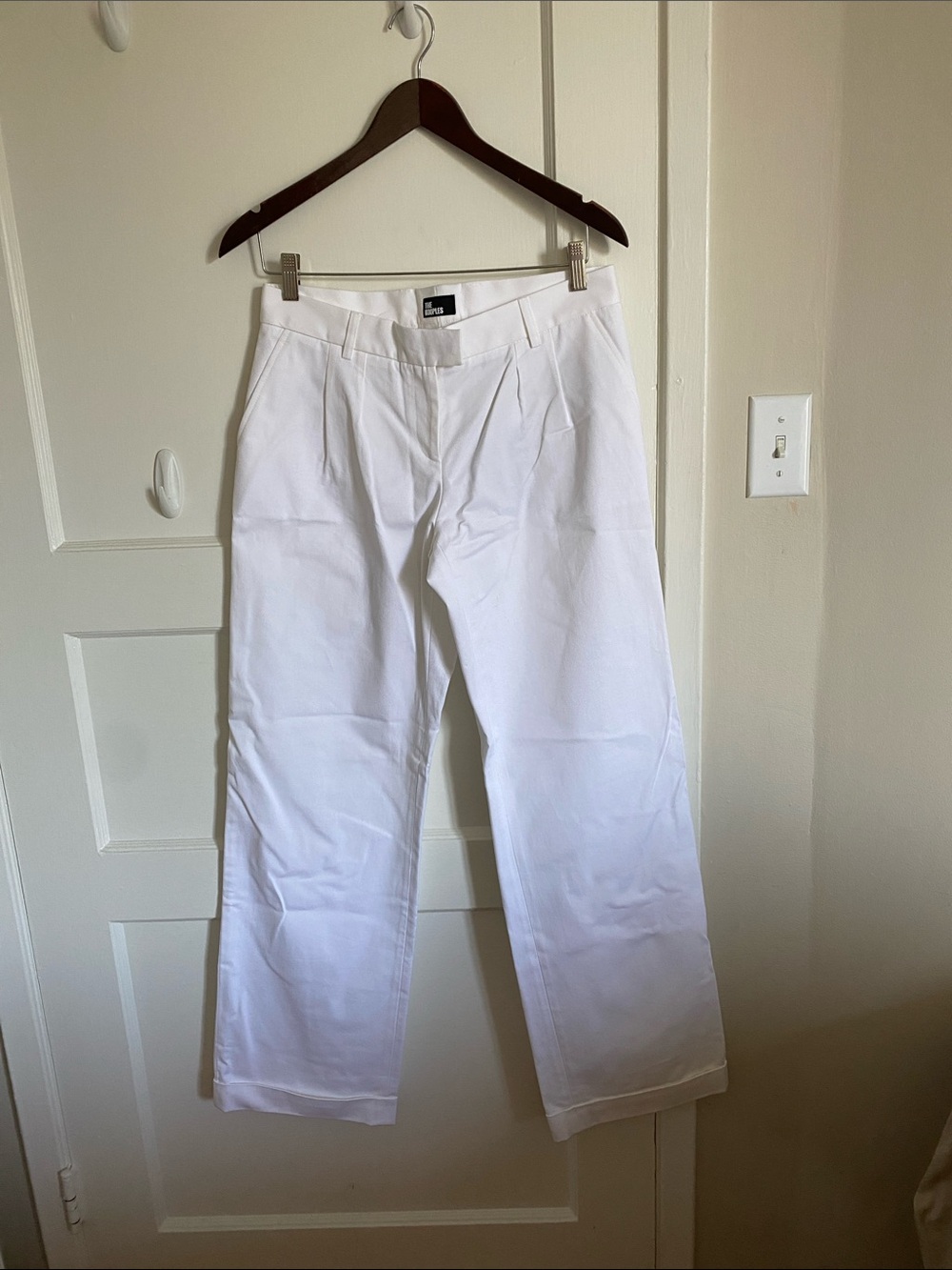 The Kooples Pleated Wide Leg Pants in White